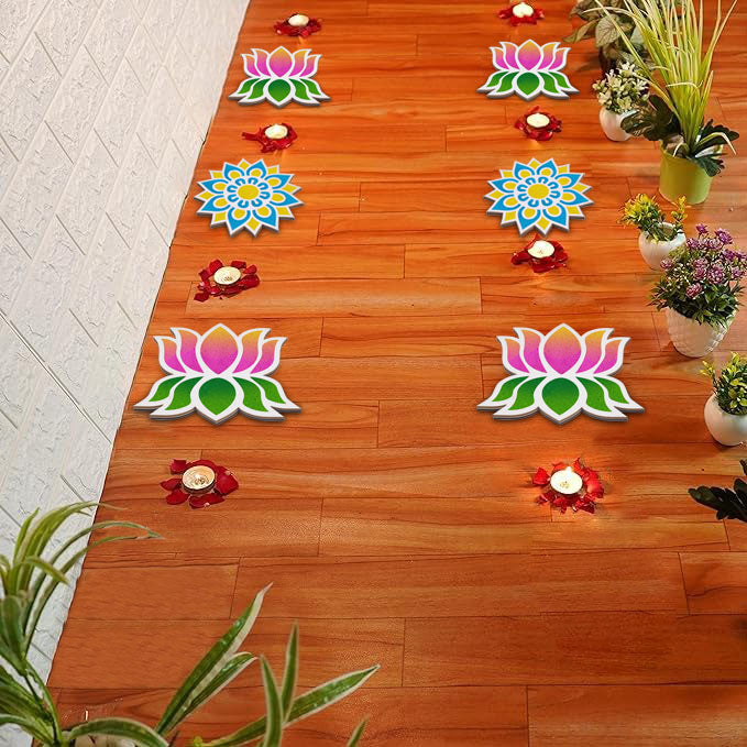 6-Piece Rangoli Stencil Set: Decor DIY Craft for Floors and Tables