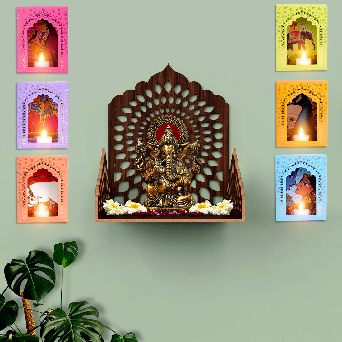 LED Deep Mala Diwali Decorations with LED Candles: Traditional Hanging Jharokha Boxes