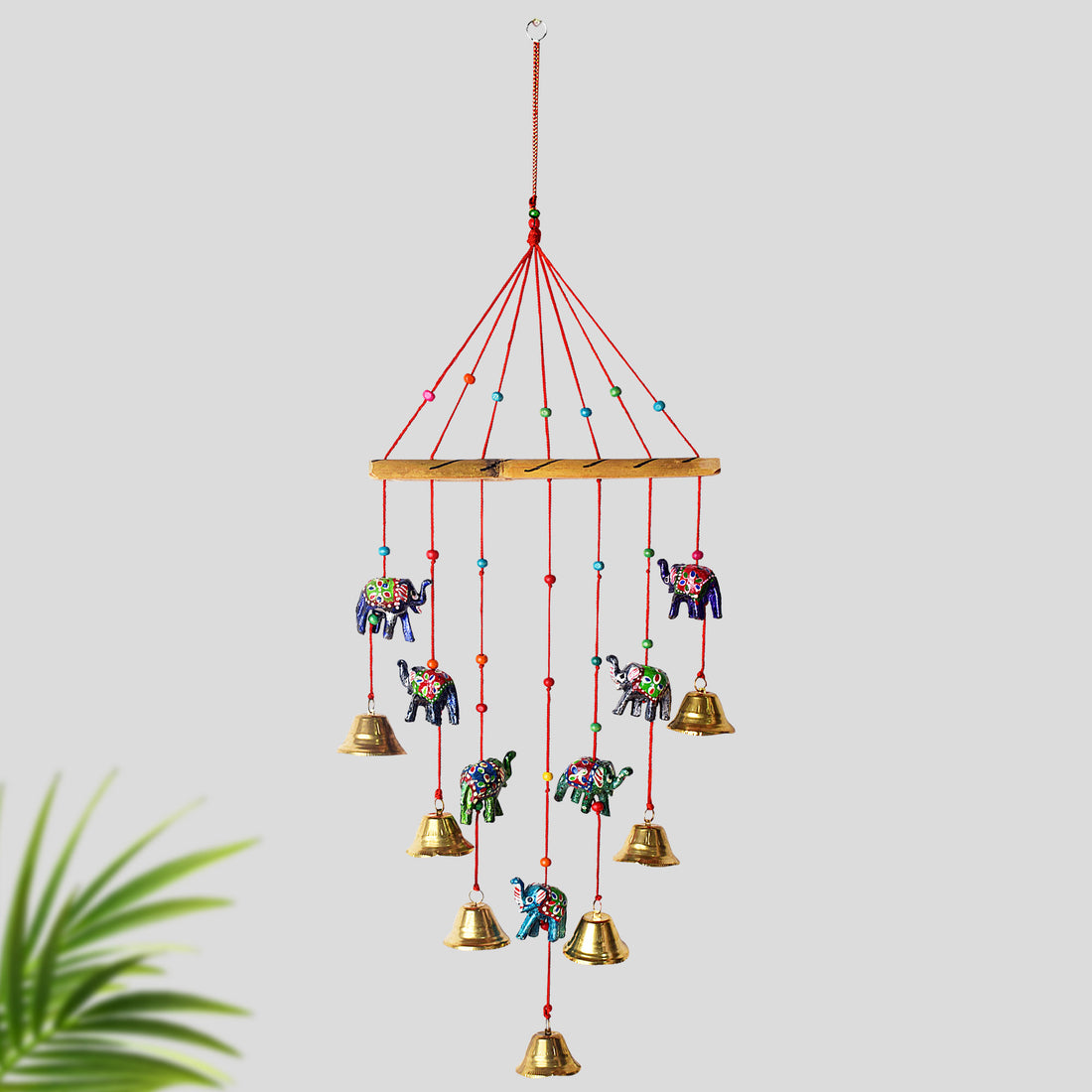 Rajasthani Colorful Elephant Wall Hanging Wind Chimes