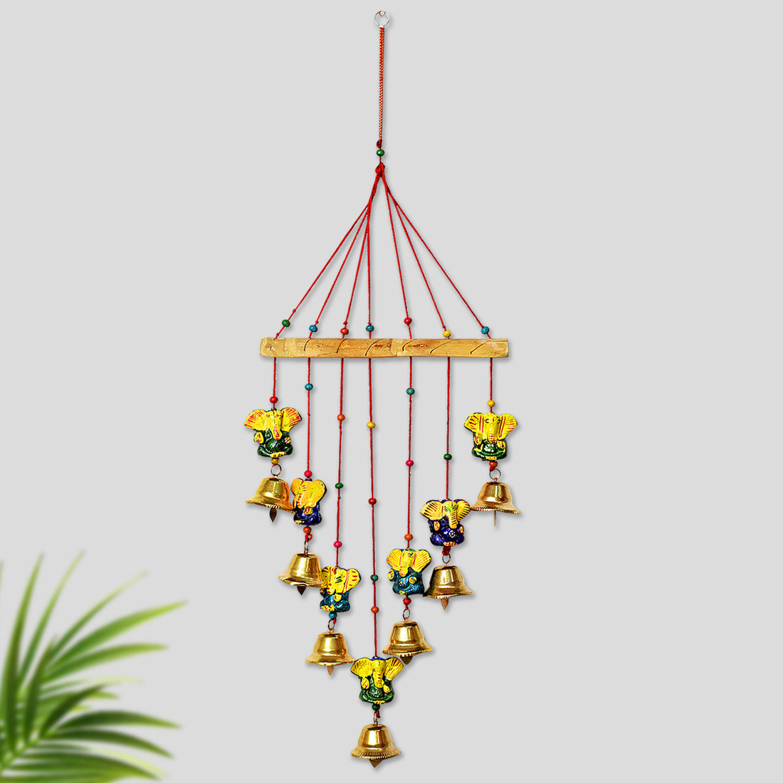 Rajasthani Colorful wooden Ganesh Wall Hanging Wind Chimes
