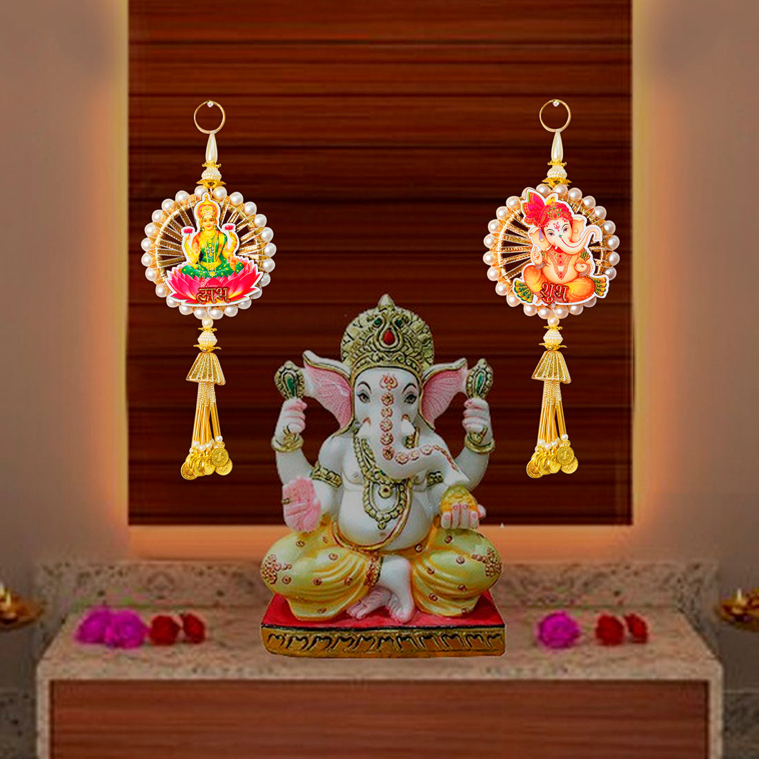 Laxmi Ganesh Shubh Labh Side Door Wall Hangings