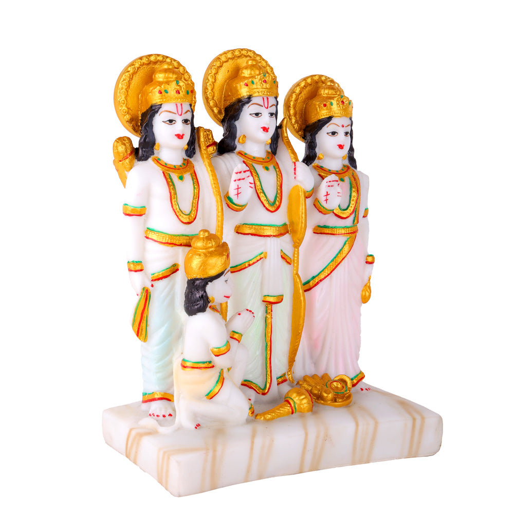 Premium White Marble Dust Ram Darbar Idol Statue