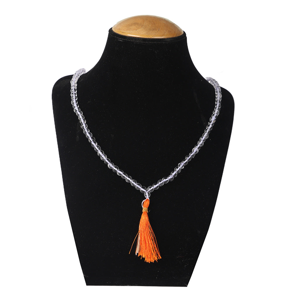 Sphatik Clear Quartz Crystal 108 Beads Jaap Mala