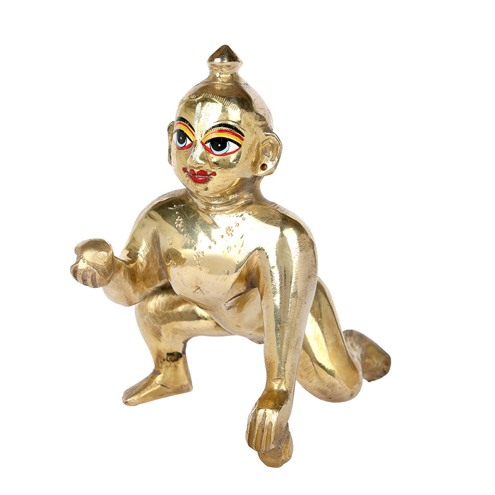 Brass Bal Gopal/Laddu Gopal Idol (Sizes Available 0 to 7)