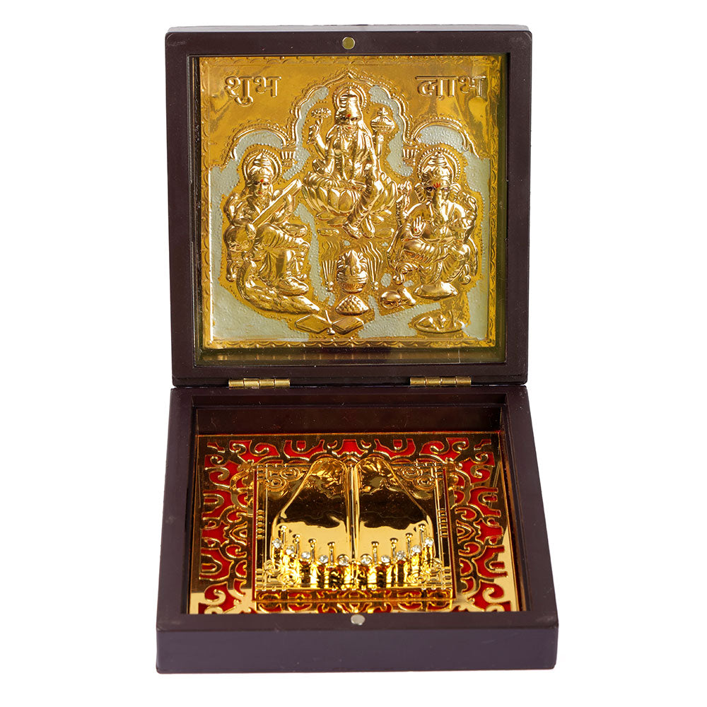Lakshmi Ganesh & Saraswati Charan Paduka Box - Medium