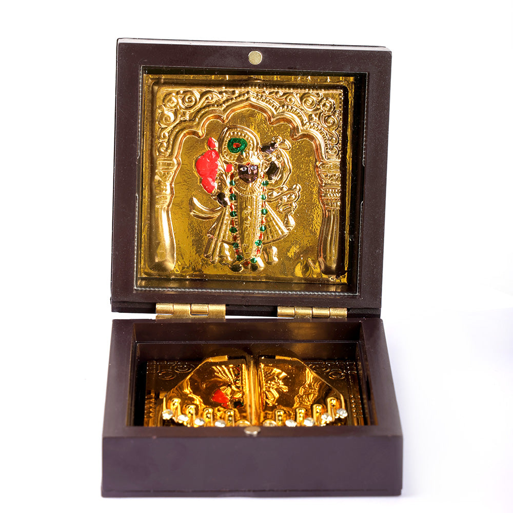 Jai Shree Krishna Charan Paduka Box - Small
