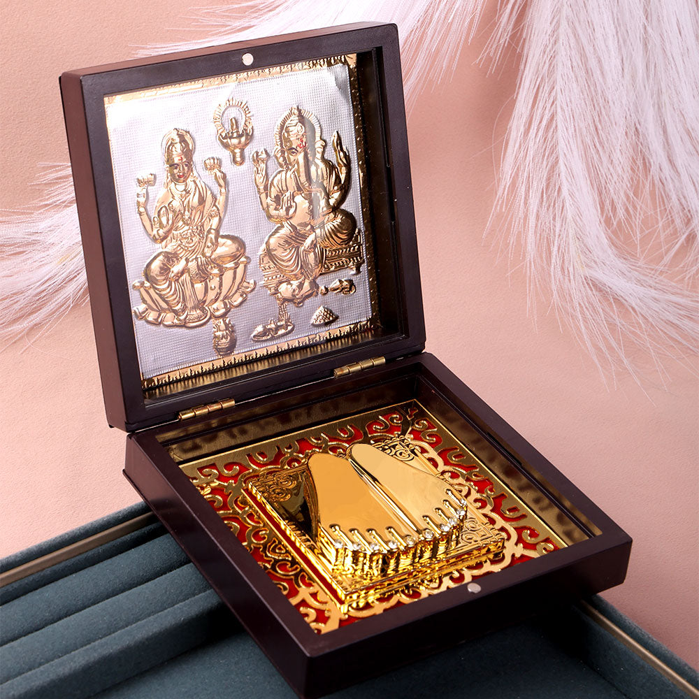 Shree Lakshmi Ganesh Charan Paduka Box - Medium