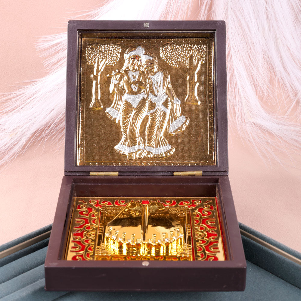 Radha Krishna Charan Paduka Box - Medium