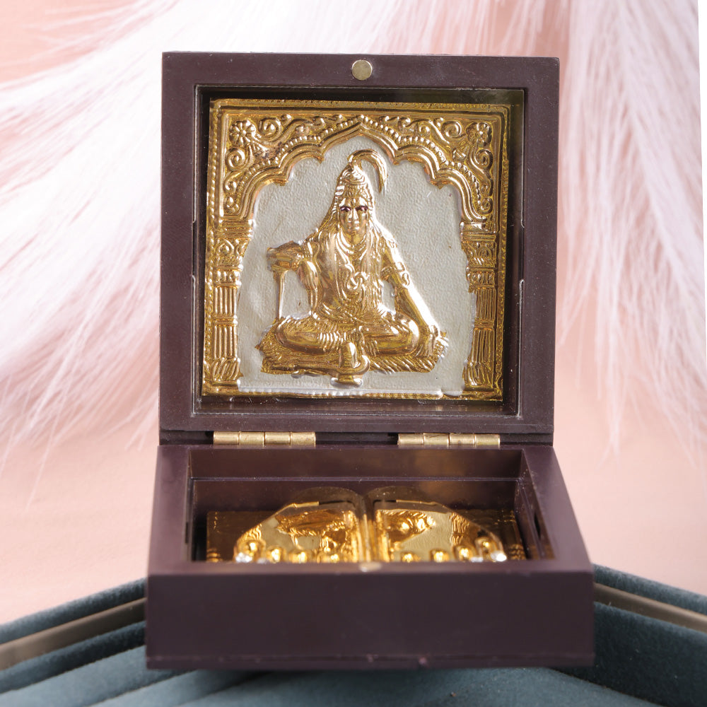 Om Namah Shivaya Shiv Ji Charan Paduka Box - Small
