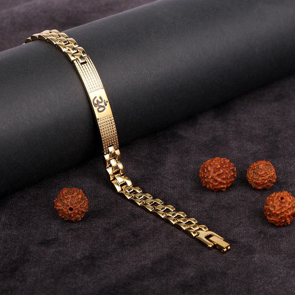 Om Bracelet Gold Plated Premium IGP Coating Spiritual Bracelet
