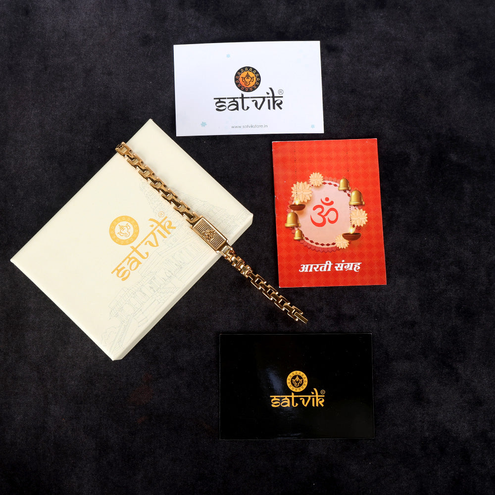 Om Bracelet Gold Plated Minimal Spiritual Premium IGP Coating
