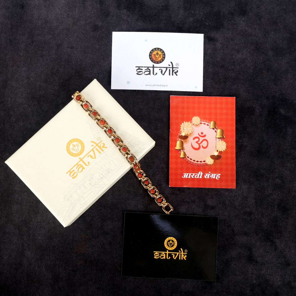 Rudraksha Bracelet Gold Plated Premium IGP Coating