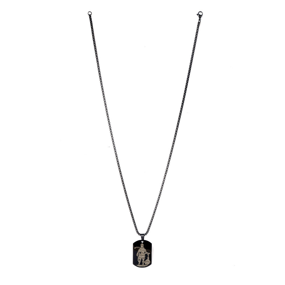 Lord Hanuman Pendant Engraved Hanuman Chalisa Black