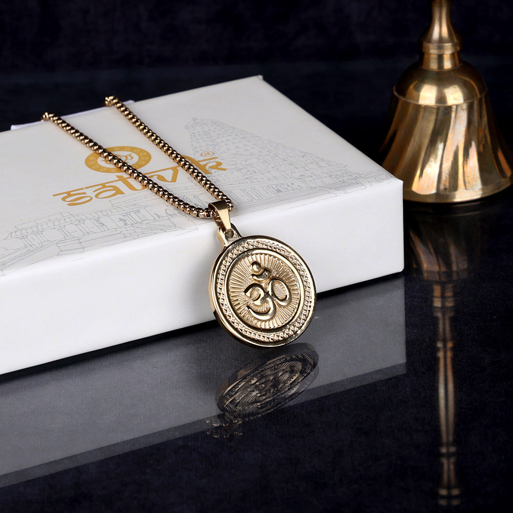 Om Pendant Gold Plated Premium IGP Coating