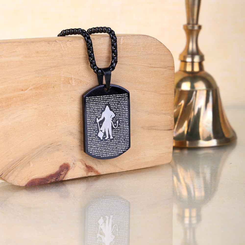 Hanuman Chalisa Pendant MicroCarved Black