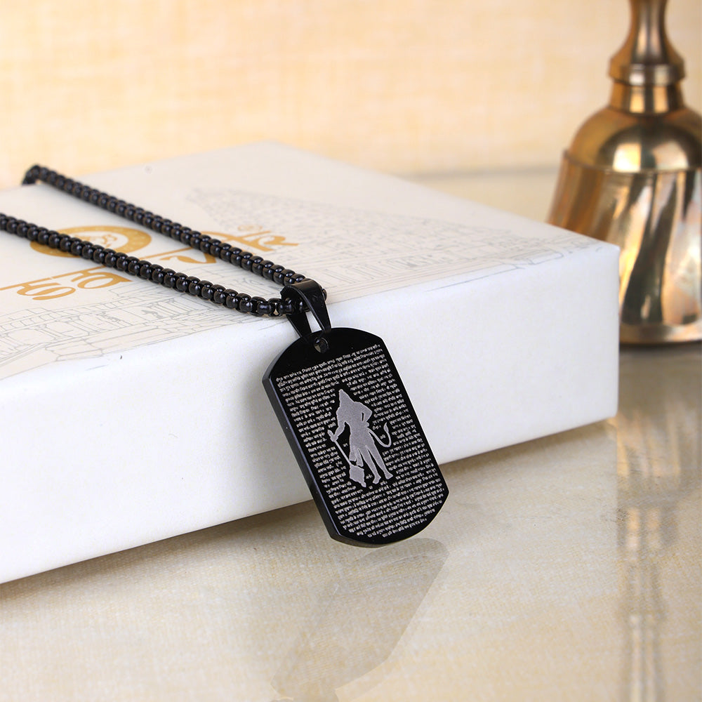 Hanuman Chalisa Pendant MicroCarved Black