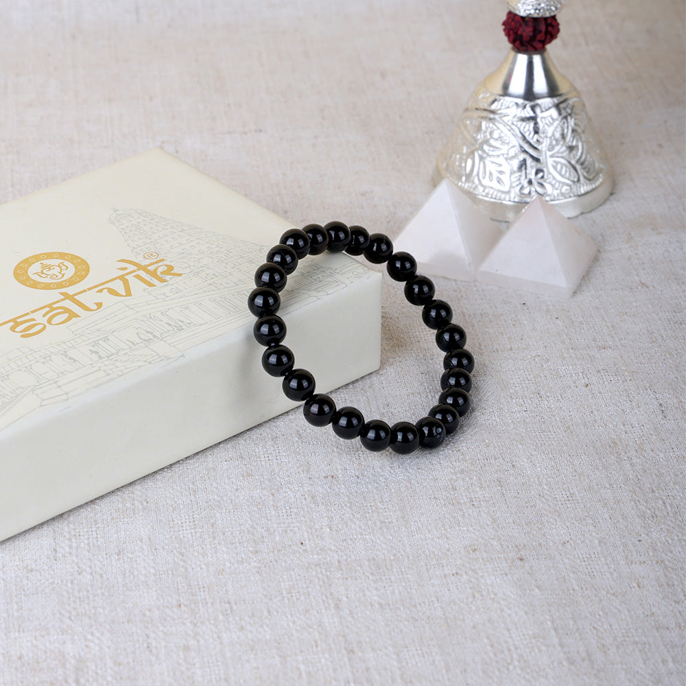 Black Onyx Crystal Bracelet 8mm Reiki Healing Spiritual Wear