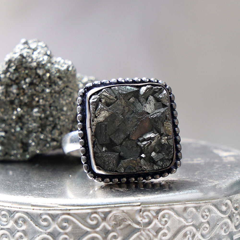 Pyrite Ring 1 Pc Assorted Stylish Spiritual Wear