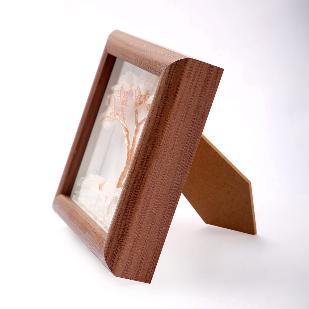 Clear Quartz Tree with Frame Decorative Spiritual Piece