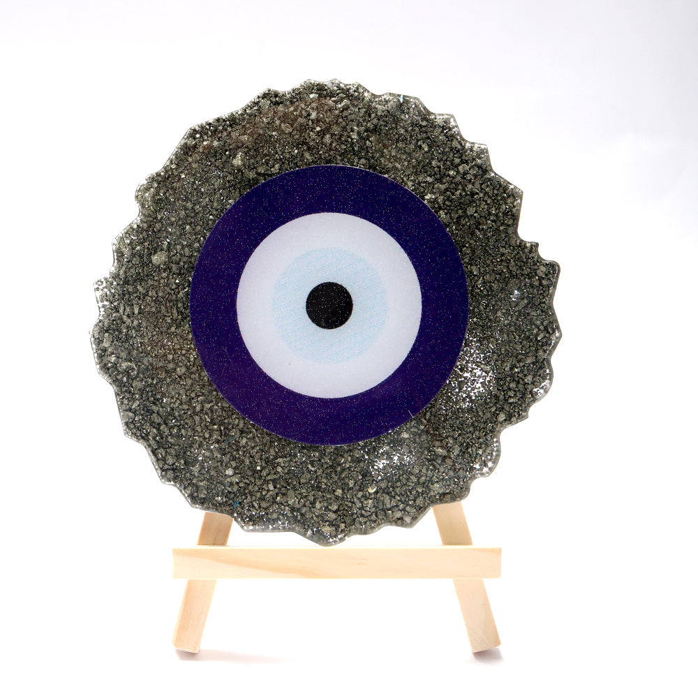 Pyrite Evil Eye Frame Stand Spiritual Protection Tool