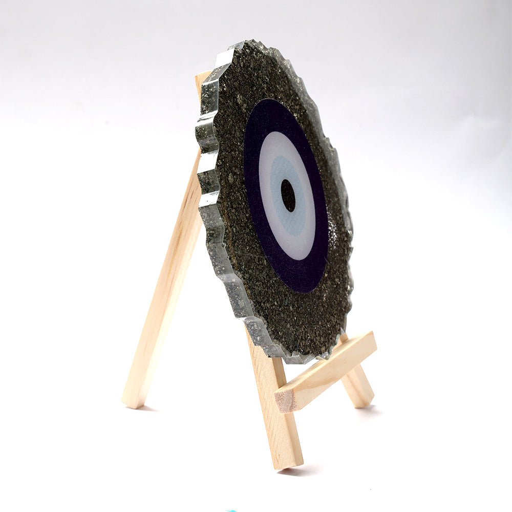 Pyrite Evil Eye Frame Stand Spiritual Protection Tool