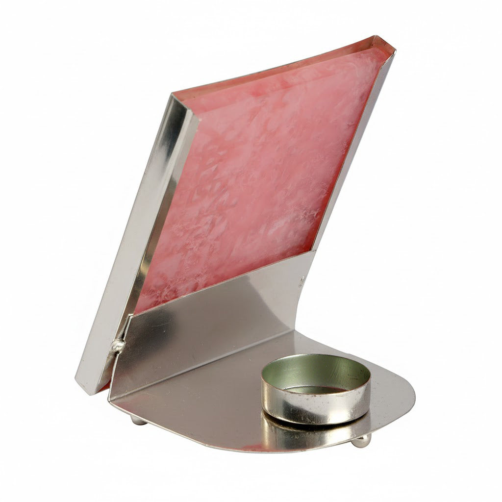 Gayatri Mantra Cut Work Tealight – Silver Plated Pooja Candle Spiritual Use