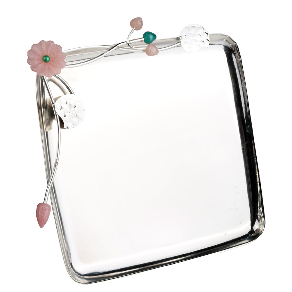 Silver Plated Tray – Decorative Serving & Pooja Platter Spiritual Use