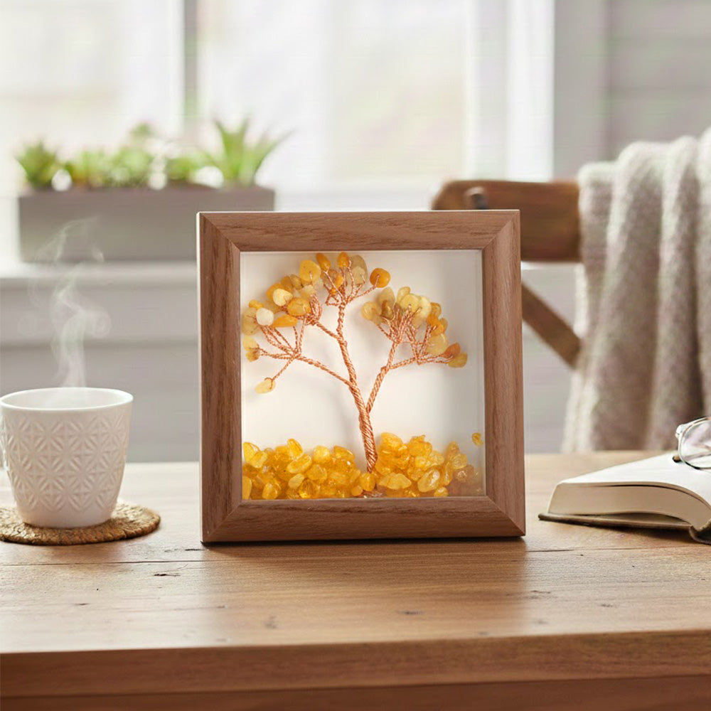 Citrine Tree with Frame Decorative Spiritual Piece