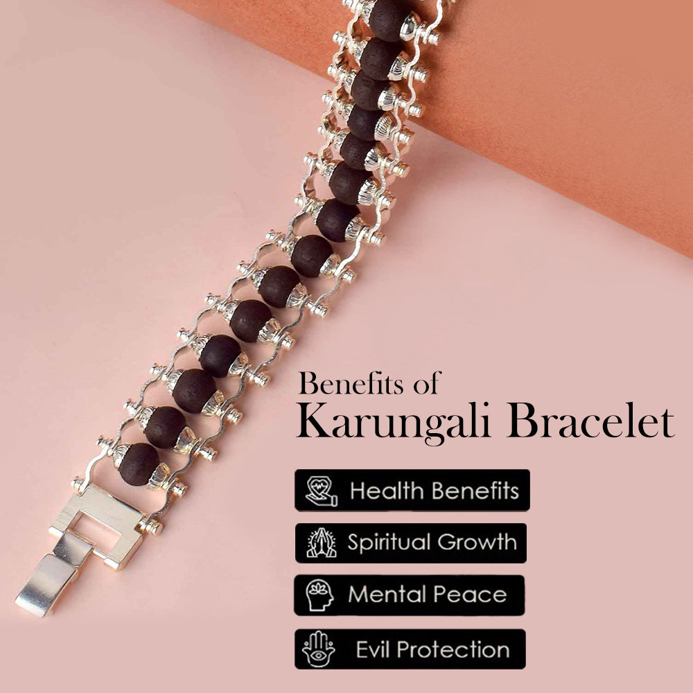 Silver Plated Karungali Bracelet – Govt Certified Premium IGP Spiritual Wear