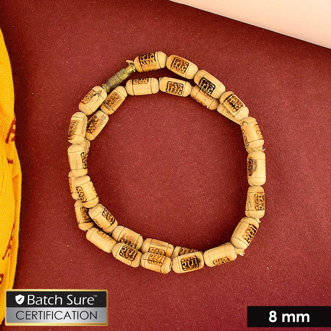 100% Pure Tulsi Kanthi Wooden Mala engraved with 'Ram' | Indiaβs Premium Jap Mala Store - www.satvikstore.in