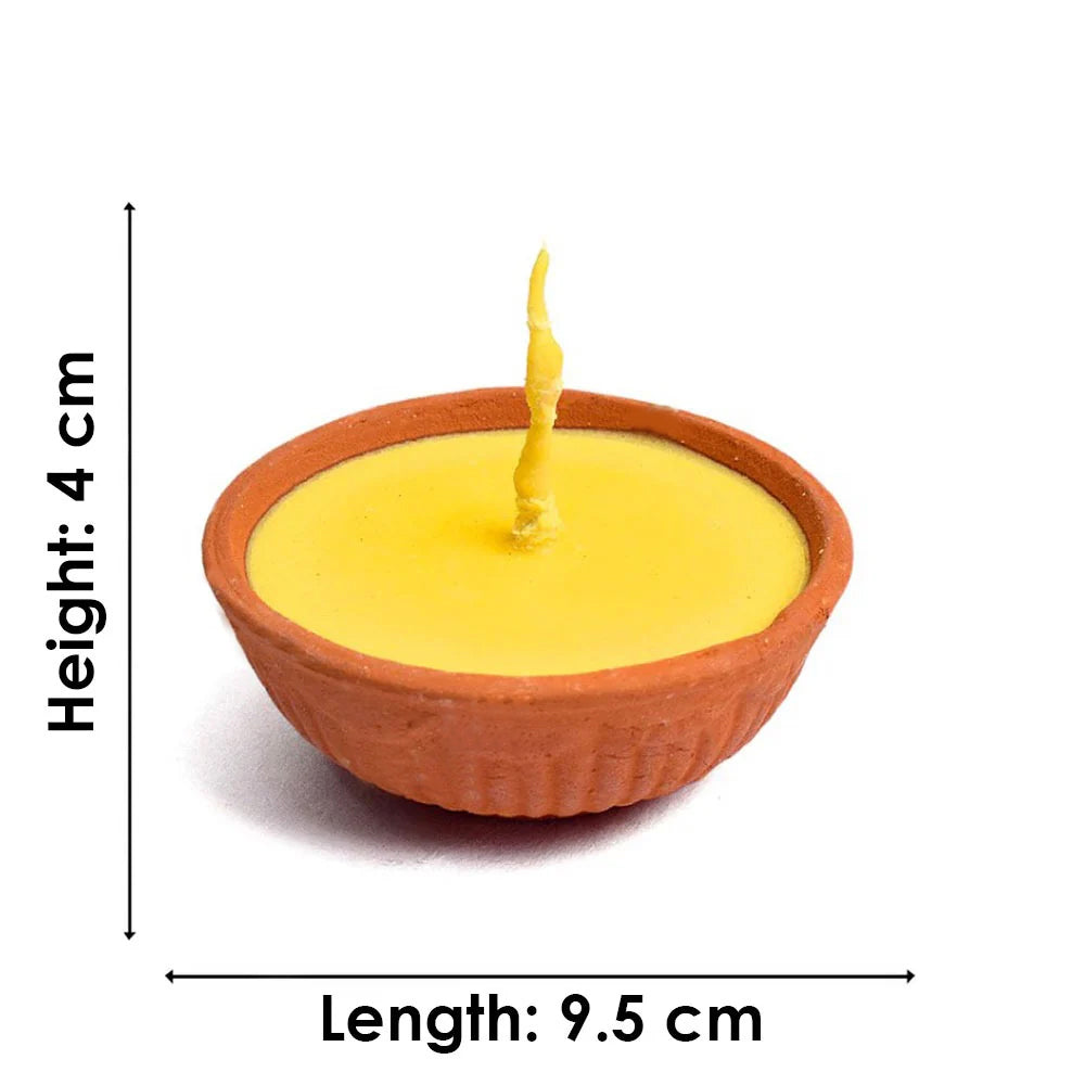 Pure Cow Ghee Akhand Jyot 12 to 14 Hours Burning Clay Diya Pack of 1