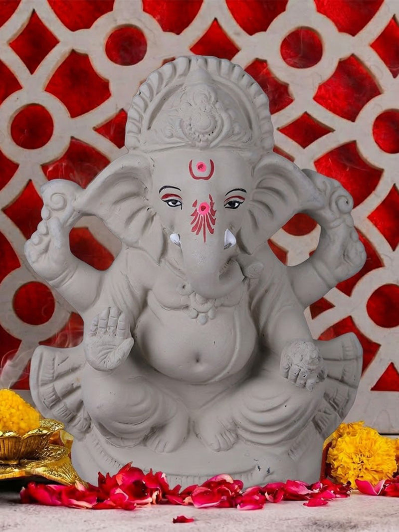 10 Inch Natural Eco-Friendly Ganesha Idol | India’s Largest Pooja Accessories Brand – www.satvikstore.in