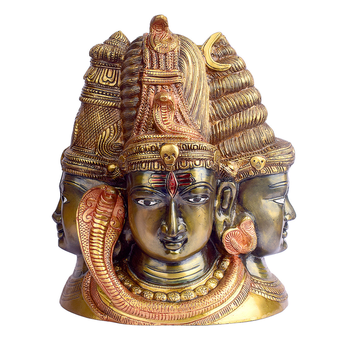 11.4 inch detailed brass Shiv Ji idol, showcasing intricate craftsmanship and divine representation of Lord Shiva. India’s Largest Brass Idols Brand - www.satvikstore.in