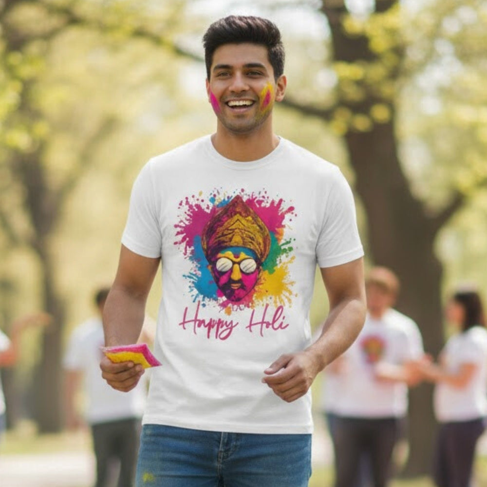 Holi Tshirt Printed Round Neck Tshirt for Men/Women Design-1