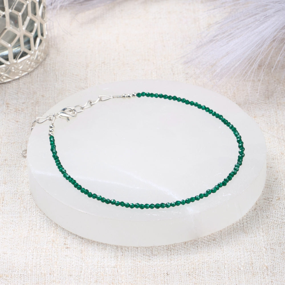 Green Aventurine Anklet Stylish Spiritual Wear