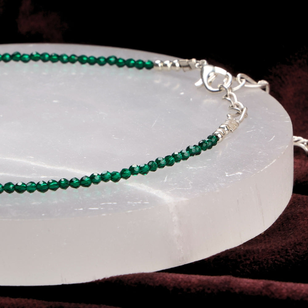 Green Aventurine Anklet Stylish Spiritual Wear