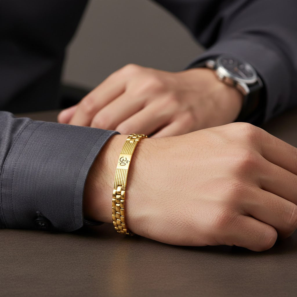 Om Bracelet Gold Plated Premium IGP Coating Spiritual Bracelet