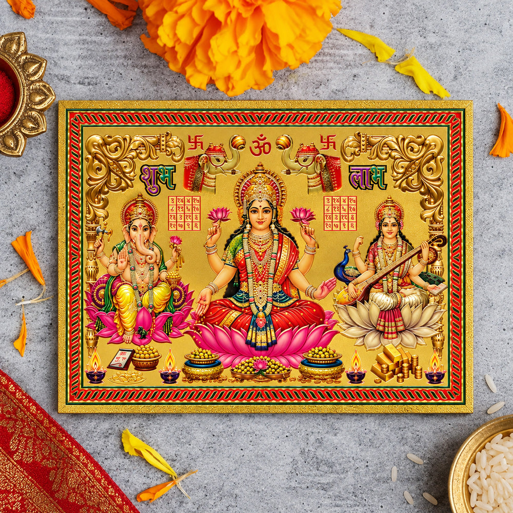 Premium Lakshmi Ganesha Saraswati Diwali Sticker