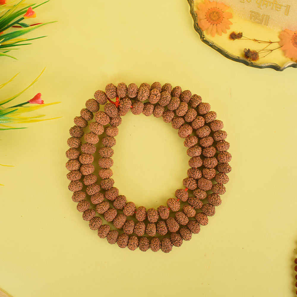 8 Mukhi Semi Pathariya Rudraksha Mala 9-10mm