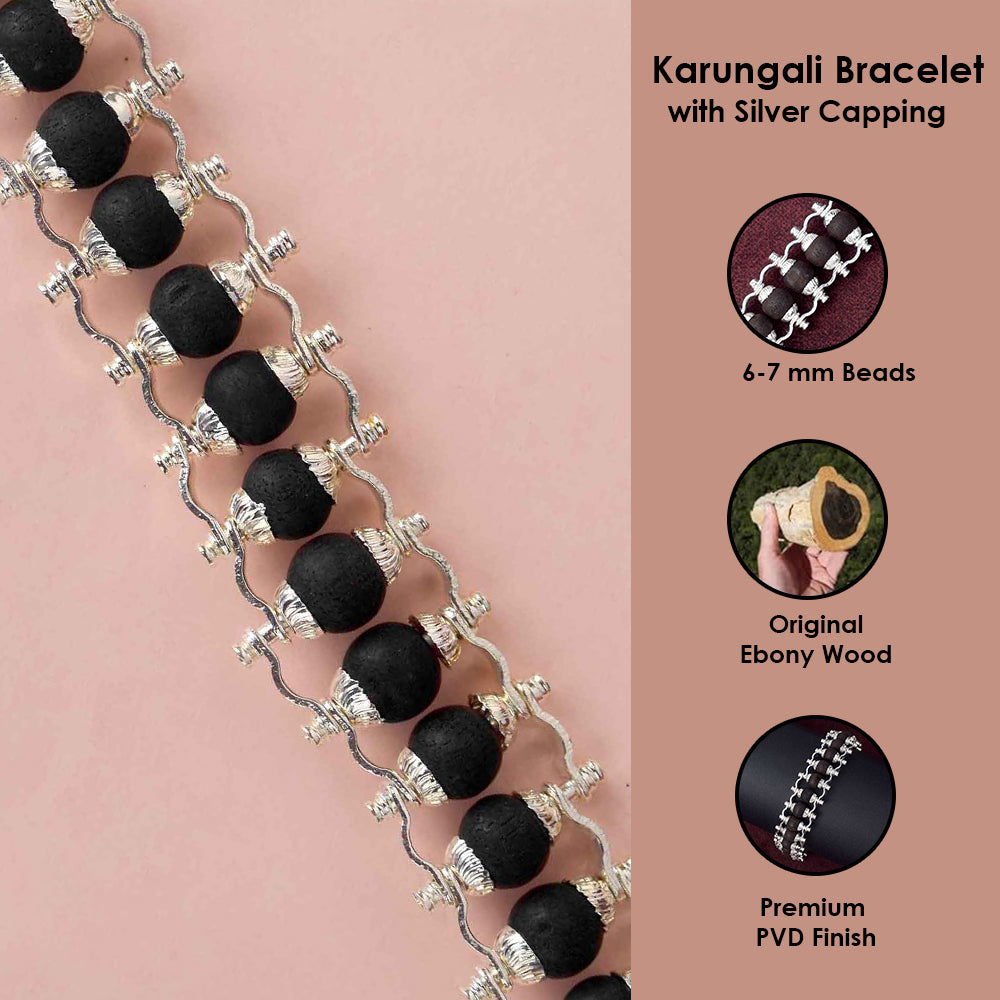 Silver Plated Karungali Bracelet – Govt Certified Premium IGP Spiritual Wear