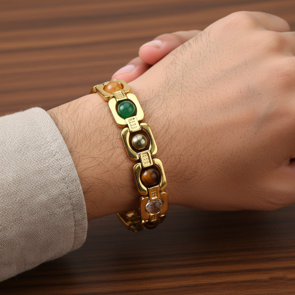 Gold Plated Dhanyog Bracelet Unisex Spiritual Wear