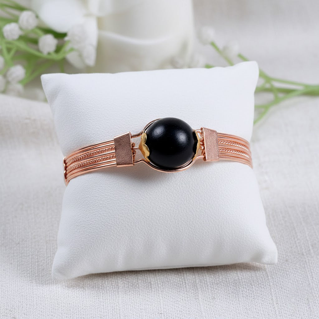 Ebony Wood Karungali Copper Plated Kada Authentic Spiritual Wear