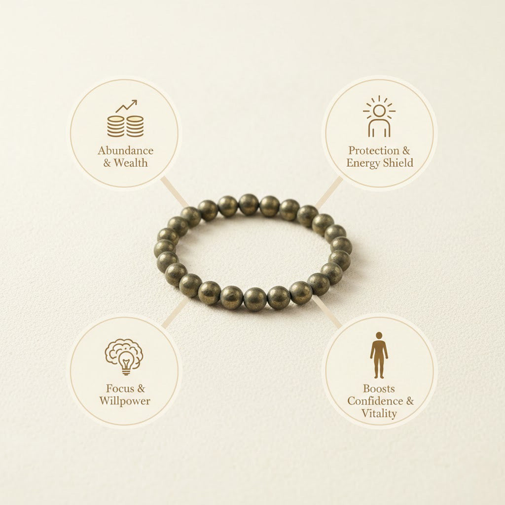 Raw Pyrite Bracelet & Anklet Combo | Wealth Attraction & Prosperity Energy