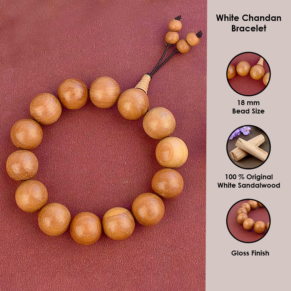 Scented 18 mm White Chandan Bracelet