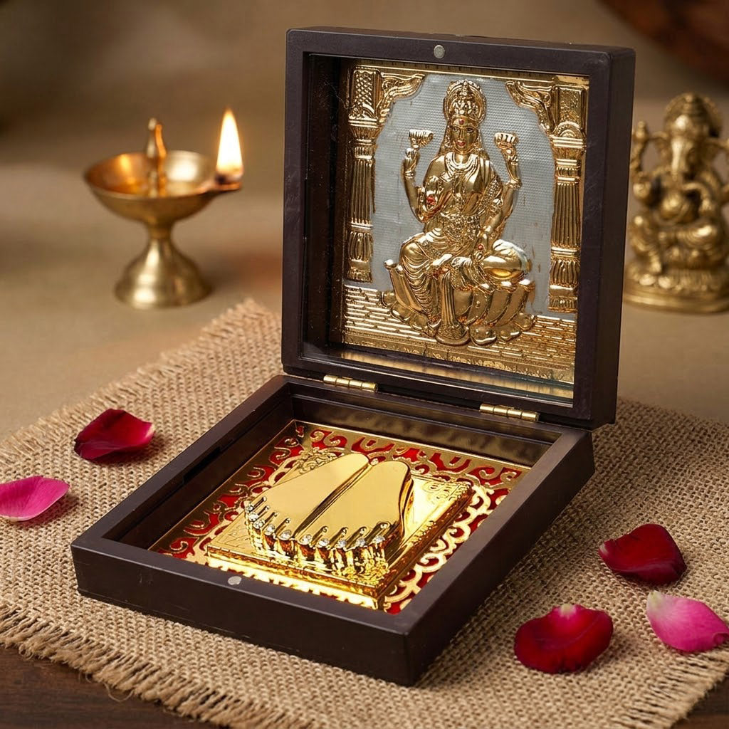 Lakshmi Mata Charan Paduka Box - Medium