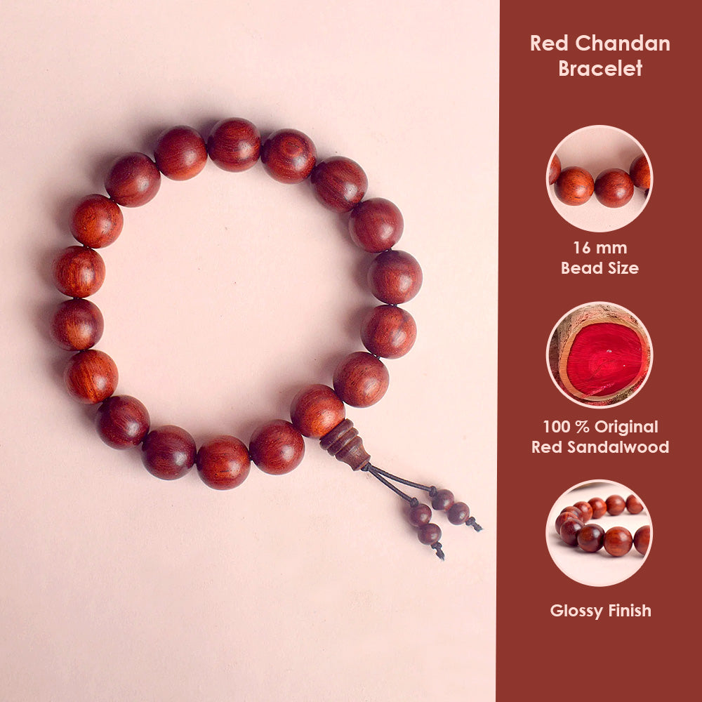 Original 16mm Red Chandan Bracelet