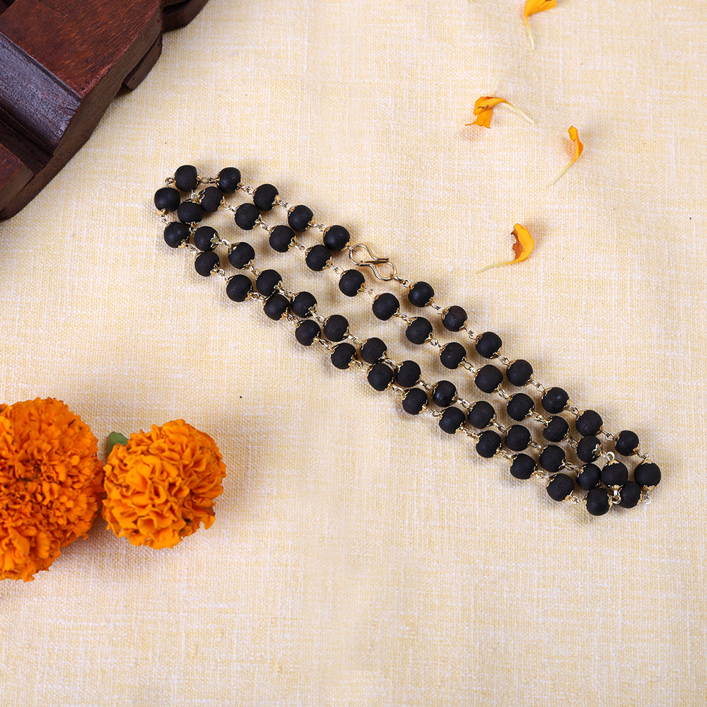 Karungali Mala with Brass Cap 8mm Protection & Style Govt Certified