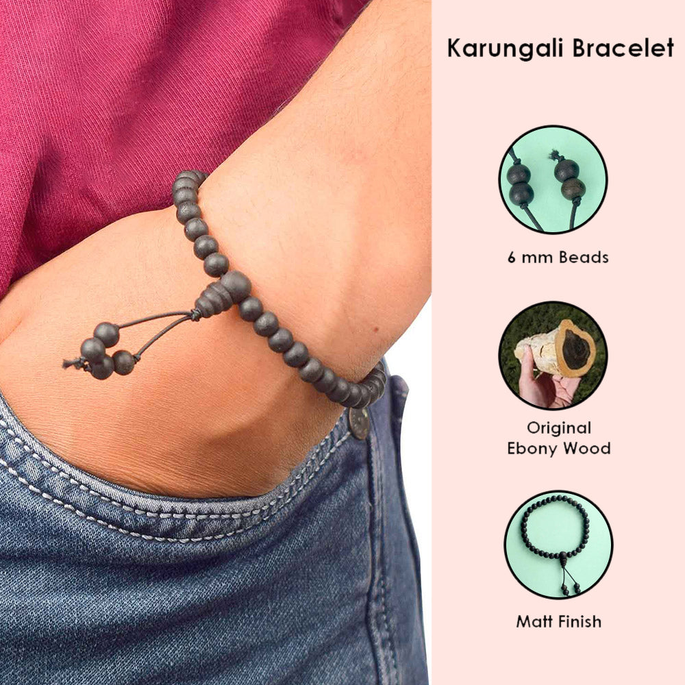 6 mm Govt. Certified Karungali Bracelet with Matt Finish