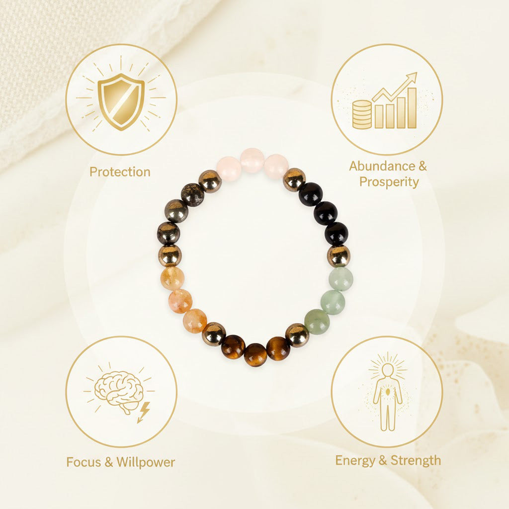 Dhan Yog Bracelet & Om Selenite Plate Combo | Wealth, Prosperity & Energy Cleansing