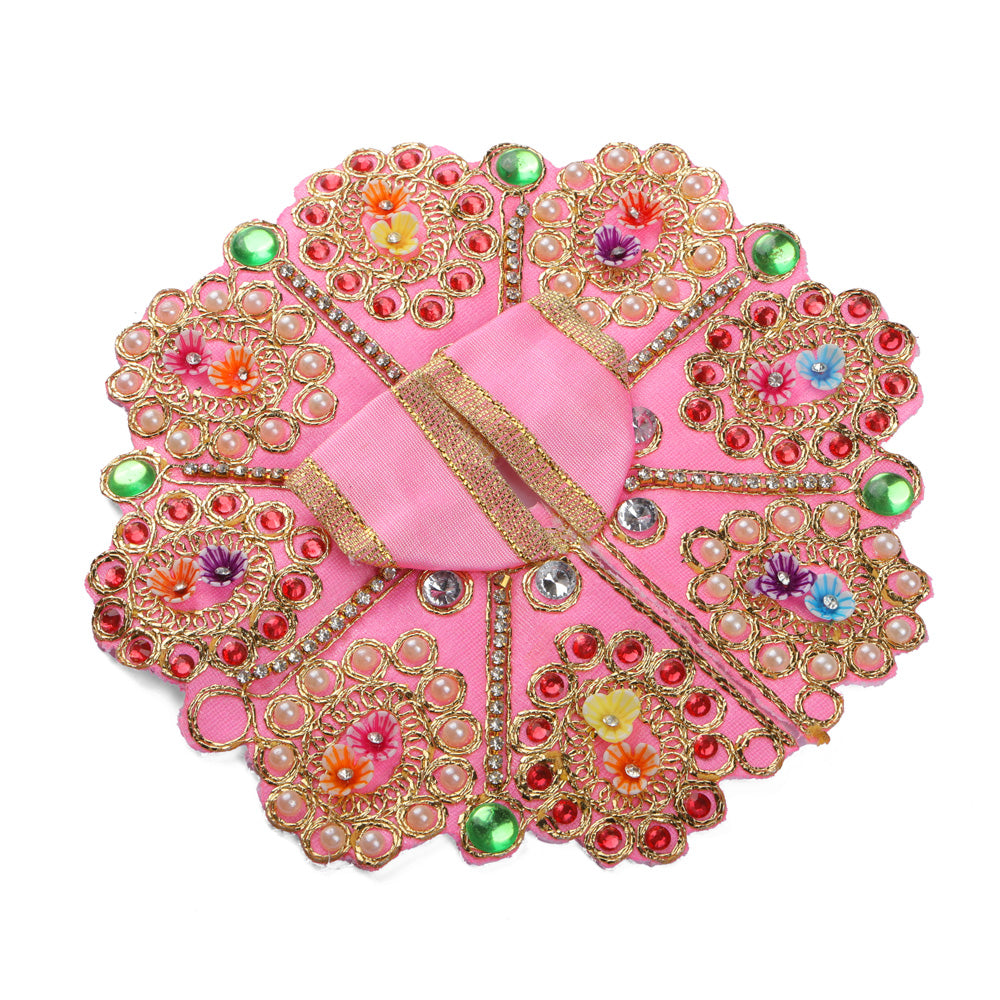 Size 2 3D Floral Accents & Pearl Work Laddu Gopal Dress